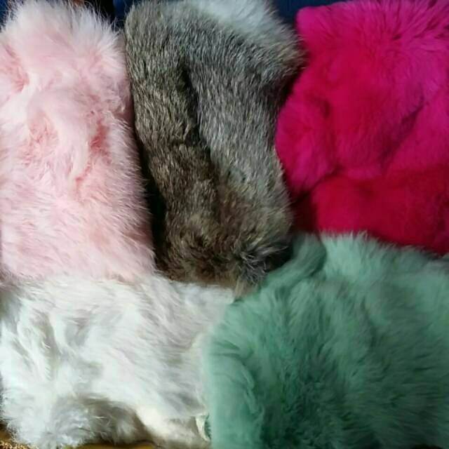 Bahan bulu/Bulu asli kelinci/Fur Bulu uk 8x10cm