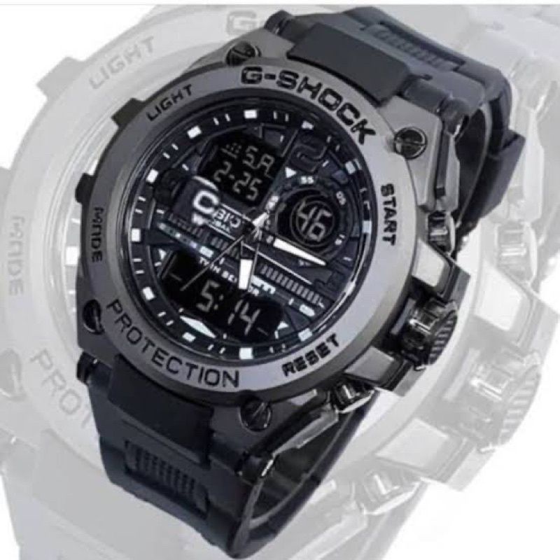 Jam Tangan Pria Sporty Anti Air GST-8600 Metal Black