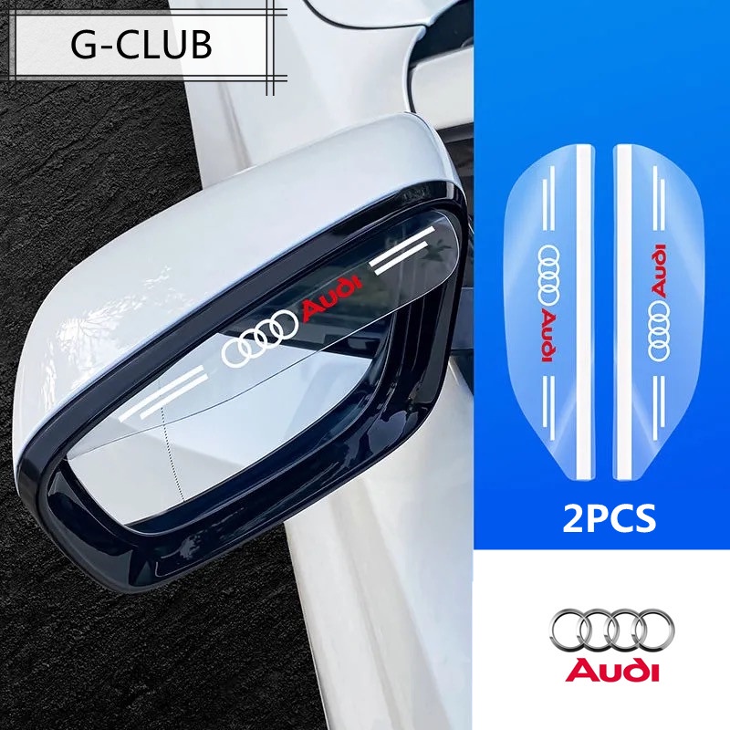 G-club 2PCS Eyebrow Pelindung Kaca Spion Mobil Tahan Air Untuk Audi 3 A4 A5 A6 Q3 Q5 Q7 TT S-LINE