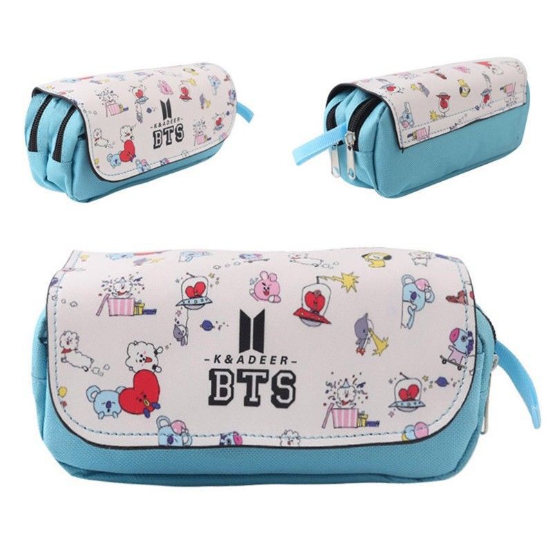 

( BTS ) Yo Yo Store Tempat Pensil Kpop BTS Bangtan Boys dengan Resleting untuk Pelajar