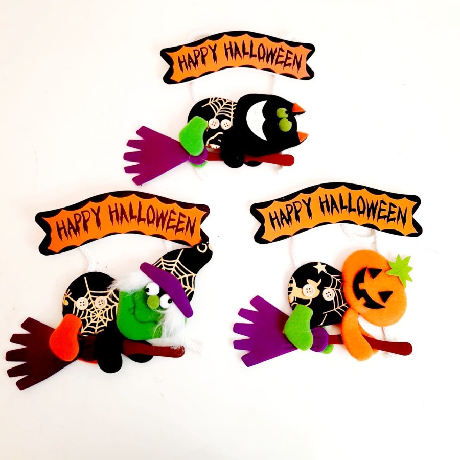 Gantungan HAPPY HALLOWEEN Hanger Witch Labu Dekorasi Pesta Haloween