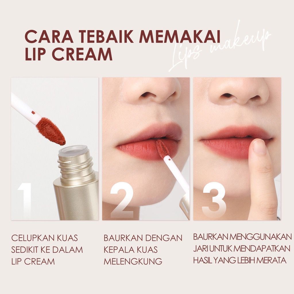 BPOM Focallure Air Mist Lip Cream Velvet Matte Silky-Smooth Waterproof Lipstik #GoldenAge Lipcream FA344