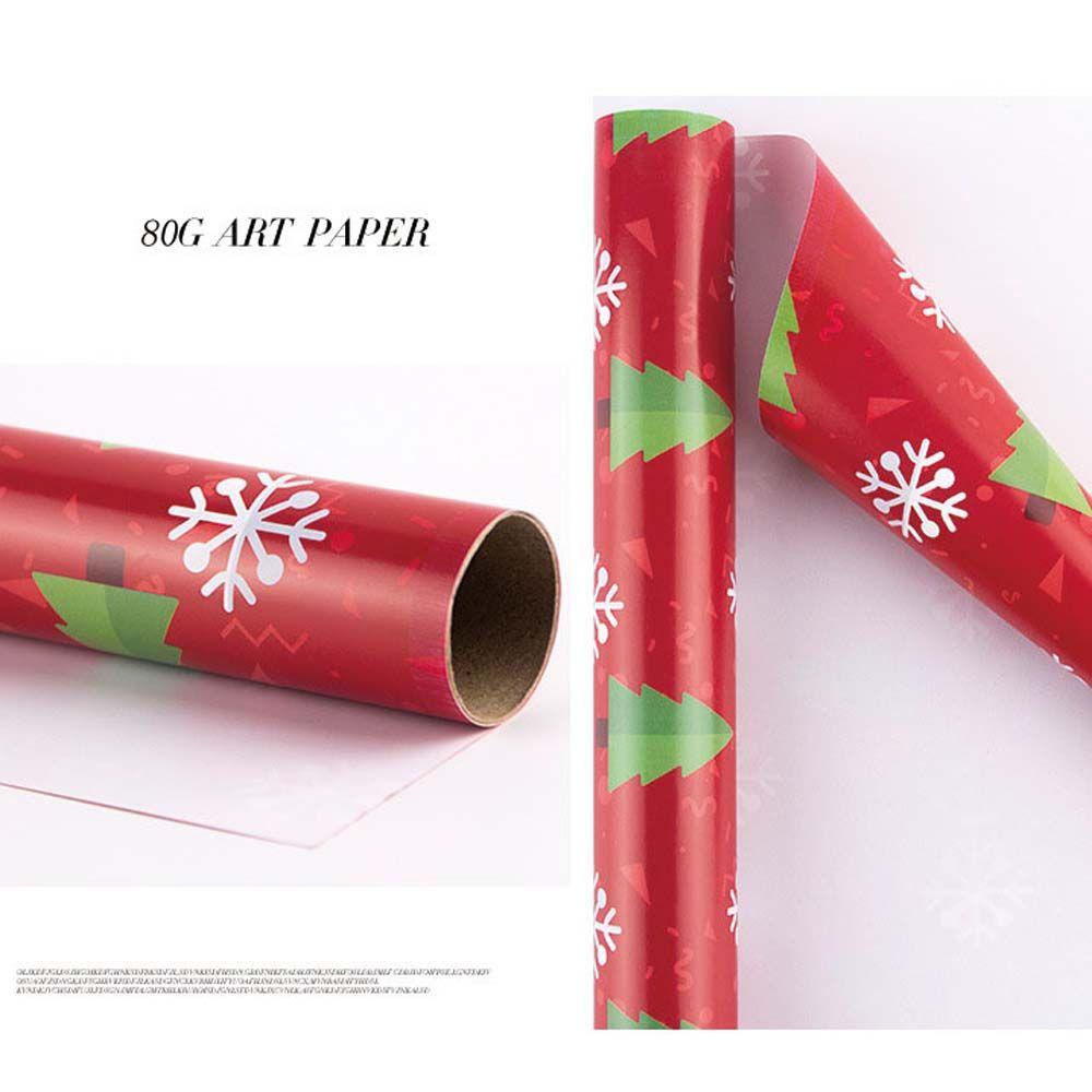 Lanfy Hadiah Wrapping Paper Craft Retro Tahun Baru Santa Claus Kraft Kertas Xmas Pohon Perlengkapan Pesta