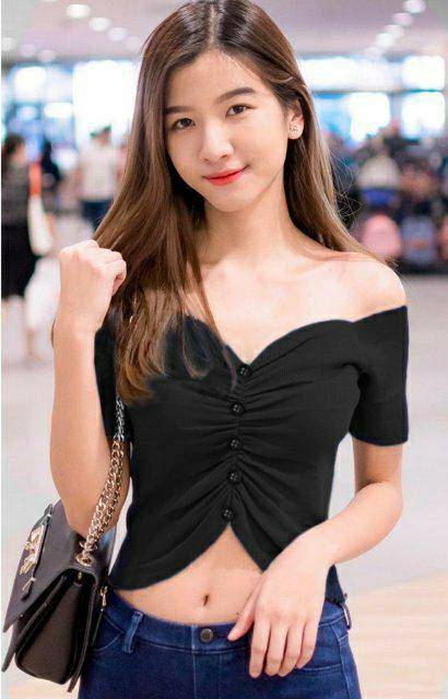 Top Rubber Button Rajut TA9 / .Atasan Wanita Rajut / Blouse Wanita Rajut Murah Polos