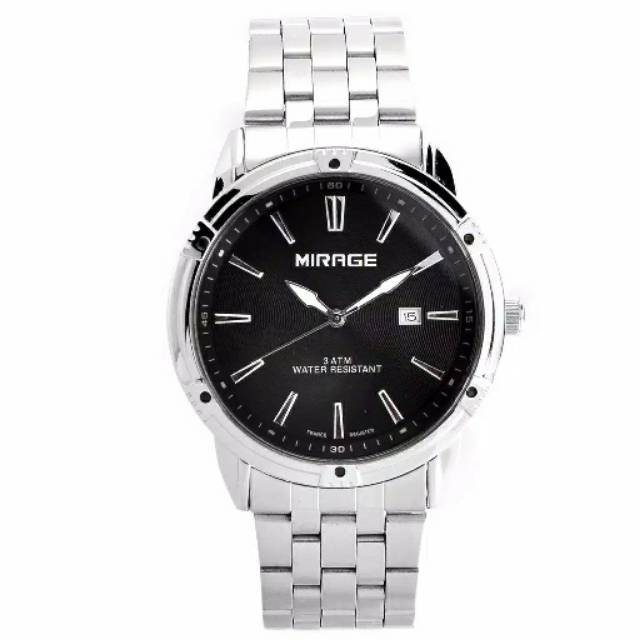 Bisa COD - Mirage Original Silver Jam Tangan Pria WaterResist Stainless Steel Tahan Karat