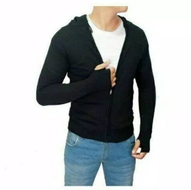 Sweater rajut ariel lengan panjang pakai pakai hoodie pakaian pria