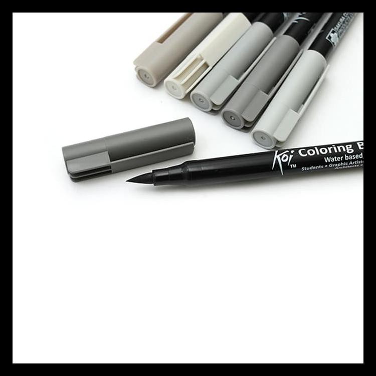 

COD SAKURA KOI COLORING BRUSH PEN - 6 GRAY COLORS SET KODE 1025
