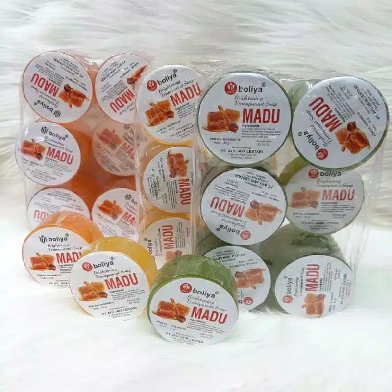 BOLIYA SABUN MADU 40 gram 1pc KUNING / HIJAU ORIGINAL BPOM GIRLSNEED77 MENCERAHKAN MENGATASI JERAWAT