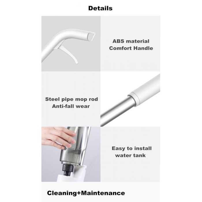 Deerma Water Spray Mop 360 Rotating Rod Clean Tool for smart Home Pel Semprot TB500 Pelan Lantai Anti Becek Cepat Kering Praktis