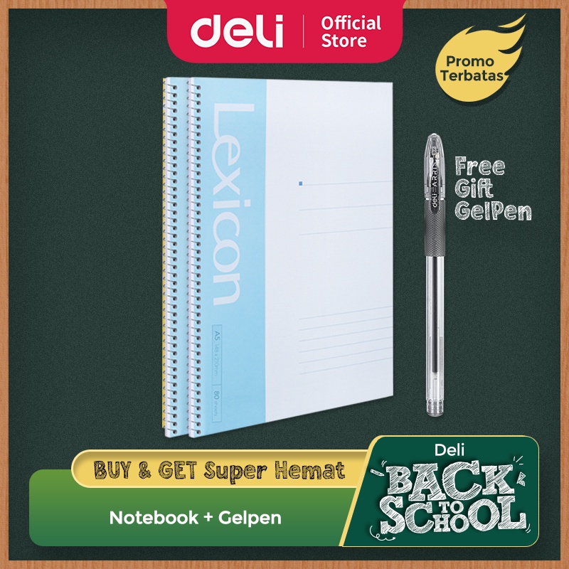 

Deli Loose-Leaf Notebook Buku Catatan Spiral A5 B5 60/80/100 Lembar 768X 769X