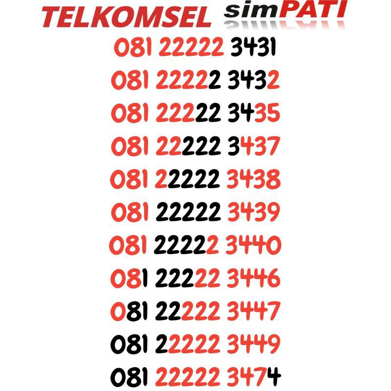 telkomsel cantik simpati 0812222234 aab murah