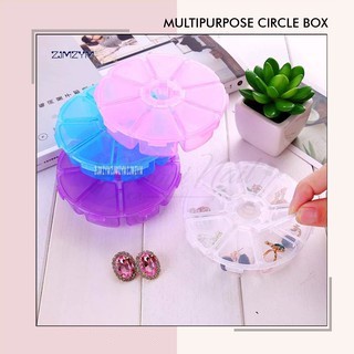 Multipurpose circle box kotak serbaguna multifungsi storage kotak obat kotak manik rhinestone charm