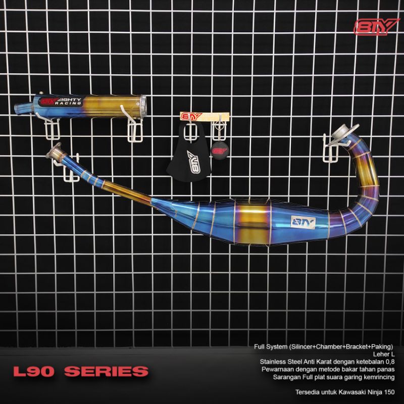Knalpot Ninja RR R SS Stainless Bluemoon Leher L Eighty 8TY