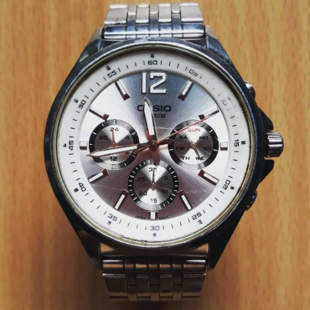 Jam tangan pria original casio MTP chronograph
