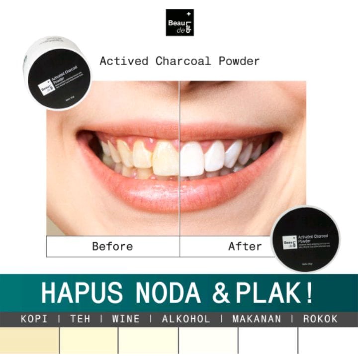 BEAUDELAB ACTIVATED CHARCOAL POWDER FOR TEETH DETOXIFICATION | ARANG AKTIF DETOKS KARANG &amp; PEMUTIH GIGI | 30 GR