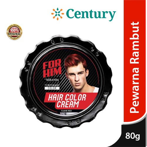 MIRANDA FOR HIM COLOR CREAM FLAME RED 80 GRAM / PEWARNA RAMBUT MERAH / HAIR COLOR RED / GAYA RAMBUT