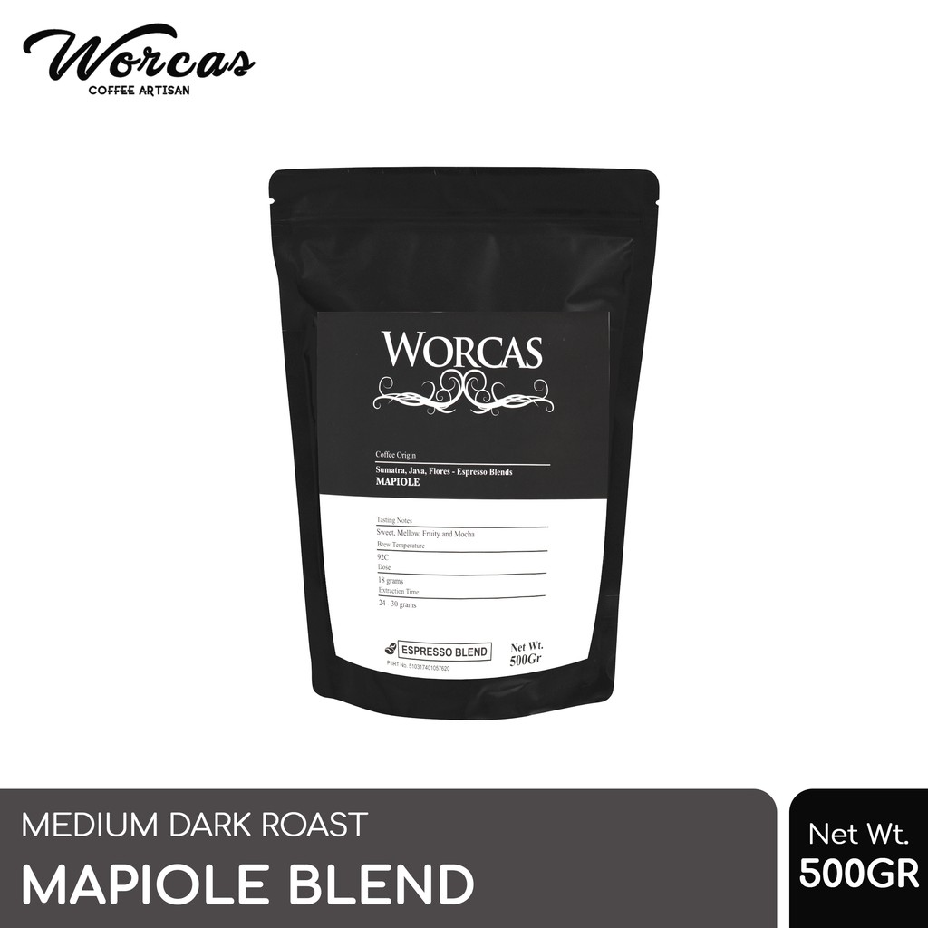 

WORCAS Kopi Mapiole Espresso Blend 500 Gram - 100% Arabika Blend