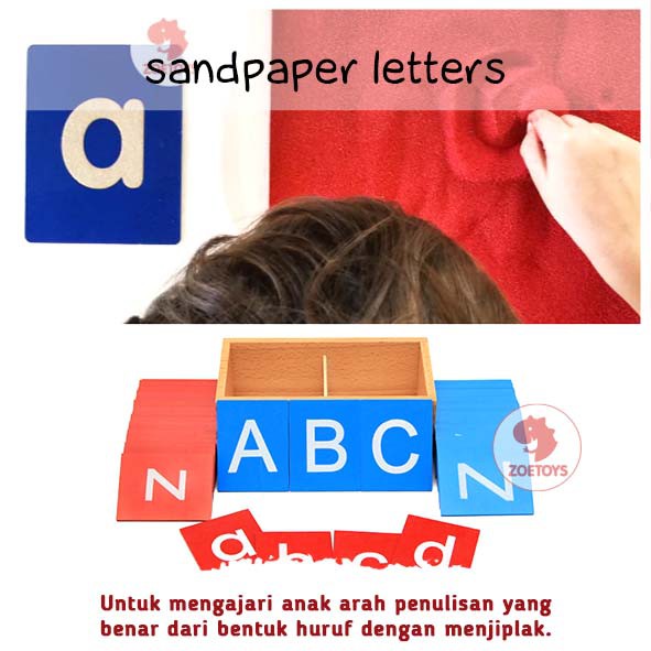 Zoetoys Sand Paper Letters | Montessori Language Sandpaper Alphabet | Mainan edukasi anak | Edutoys