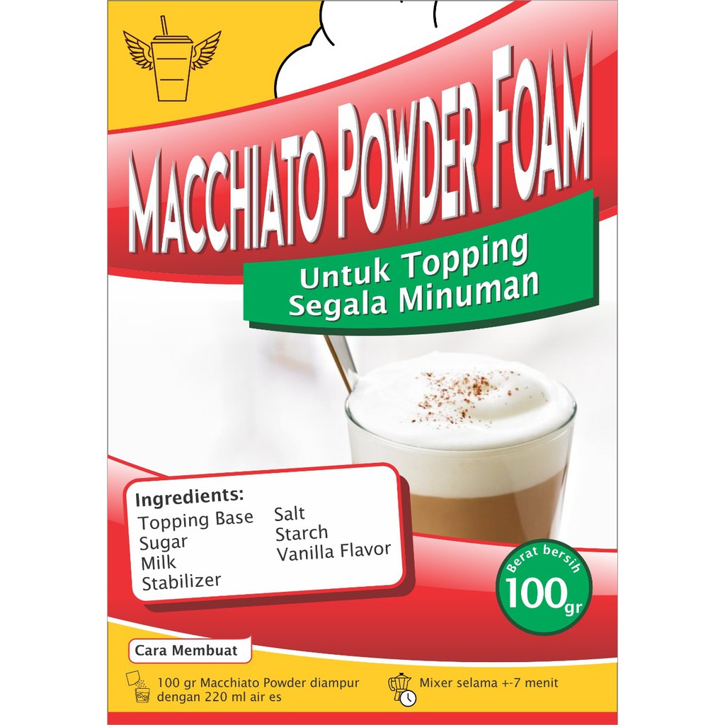 Javaland Macchiato Powder Foam 1Kg | Topping Minuman Kekinian | Coffee | Café Premium | Premix