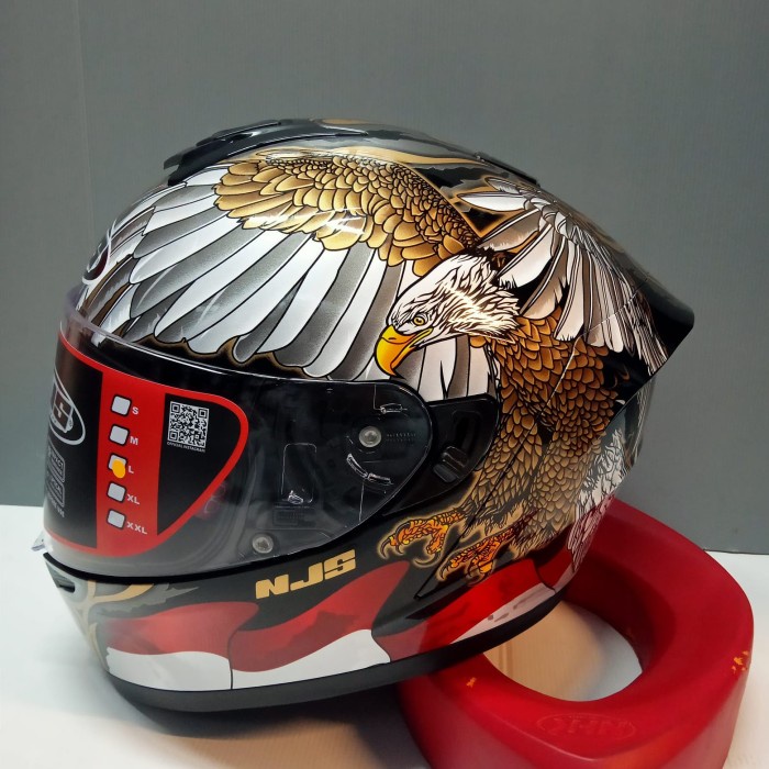 HELM NJS ZX1 GARUDA BLACK DOUBLE VISOR FULLFACE NJS ZX-1 ZX 1 ZX ONE