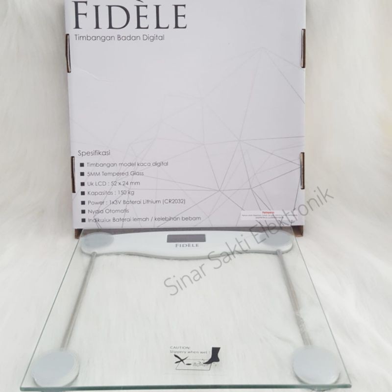 Timbangan Badan Digital Kaca Personal Body Weight Scale Premium Fidele