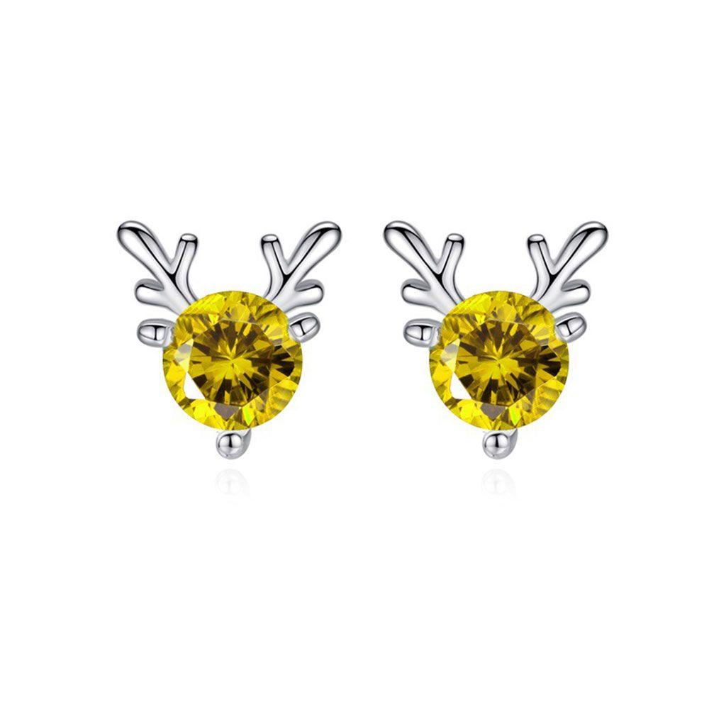 Lily 1pasang Tanduk Ear Studs Perhiasan Hadiah Natal Untuk Wanita Gadis Yilu Has You