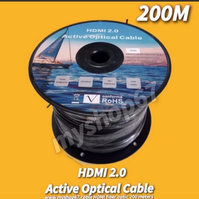 Cable HDMI Fiber Optic 200 M Version 2.0 / Kabel HDMI FO 200 Meter