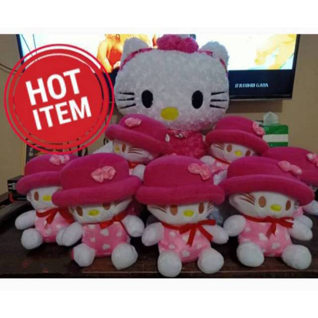 Boneka hello kitty  beranak bertopi SNI murah