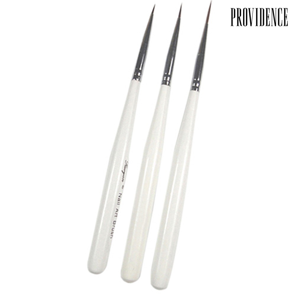 Providence 3pcs / Set Brush Pen Liner Bahan Akrilik Untuk Gambar Nail Art / Manicure