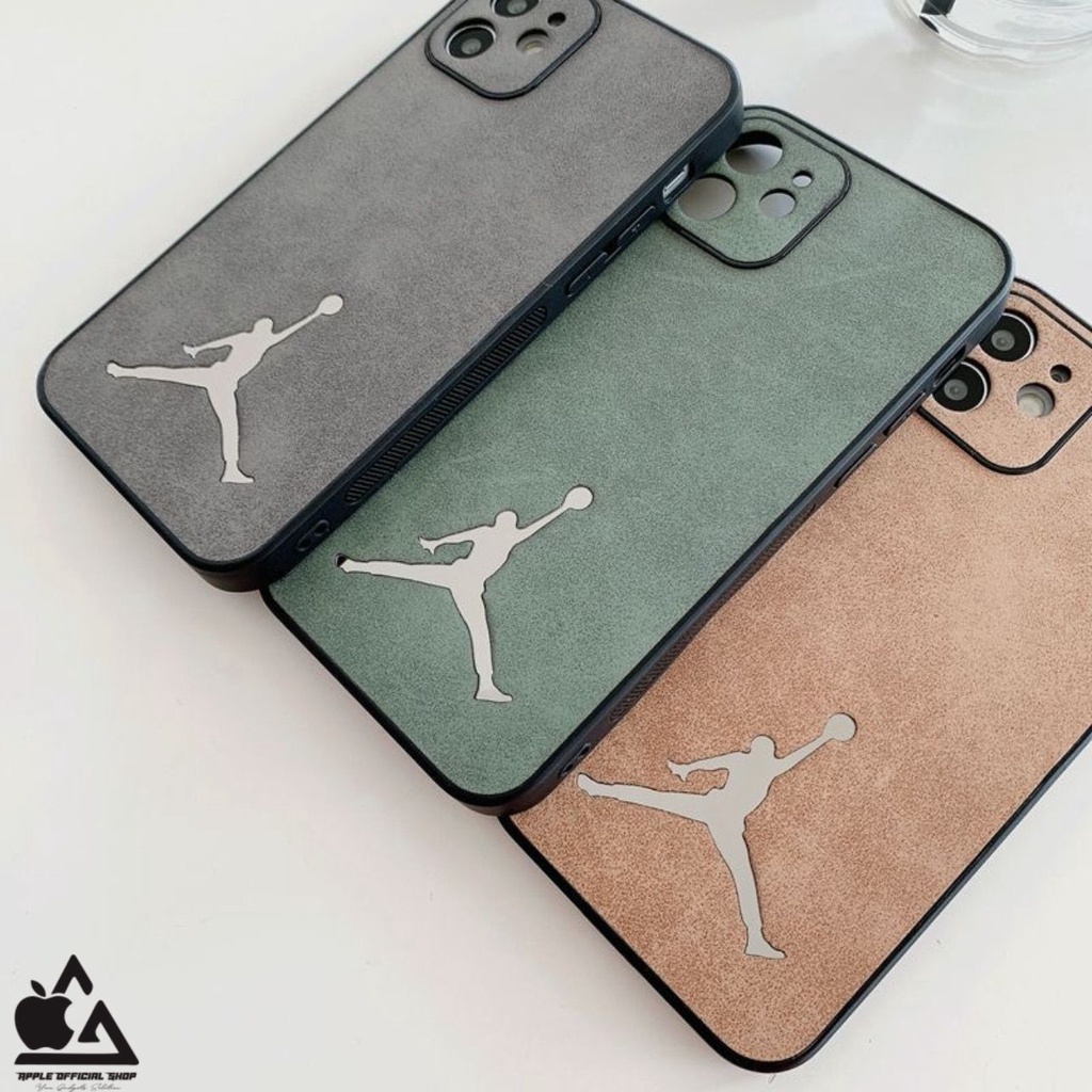 PREMIUM Vintage Leather Case 3D JORDAN MIRROR iPhone 13 PRO MAX 12 PRO MAX Mini 11 PRO MAX XR X XS MAX 7 7+ 8 8+ SE 2 3 High Quality Softcase Krom Kulit Silikon Cover Camera Protection