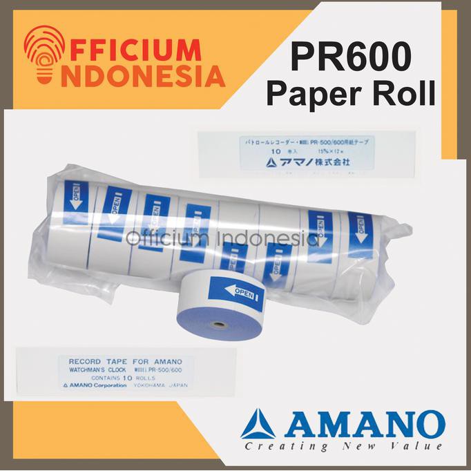 

1 Box (10) Kertas Tape Paper Roll Refill Amano Pr600 Watchman Clock By Adriana Shop