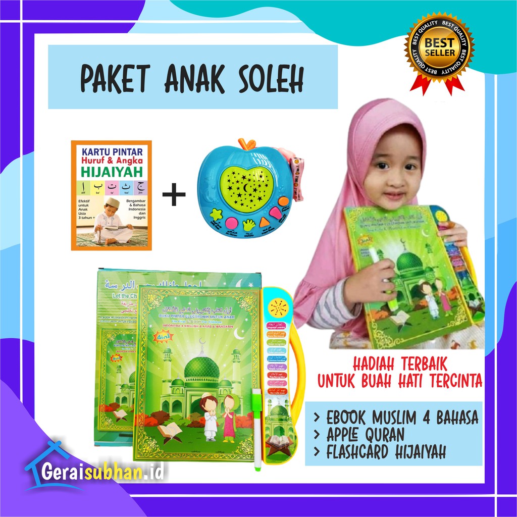 mainan edukasi anak 1 2 3 4 5 tahun ebook muslim apple quran flashcard hijaiyah
