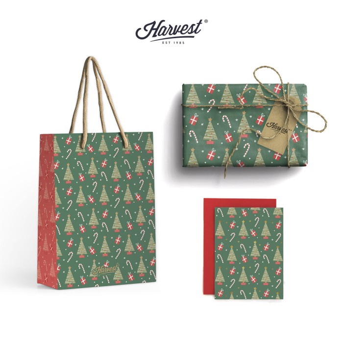 

Paket Paper Bag, Kertas Kado & Kartu Natal Harvest Wrap Kit - Green