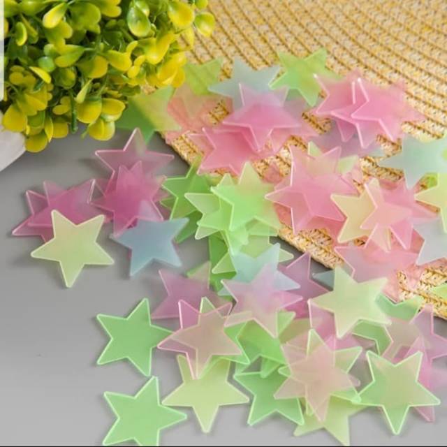 (Set isi 100pcs)Star wall stiker/Stiker bintang glow in the dark