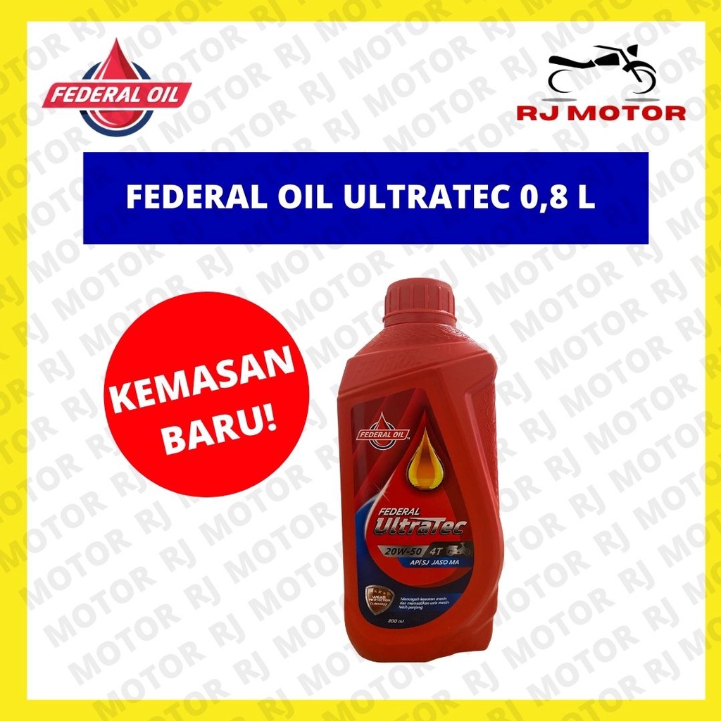 OLI FEDERAL OIL ULTRATEC 20W 50 0,8 LITER OLI MOTOR ASLI