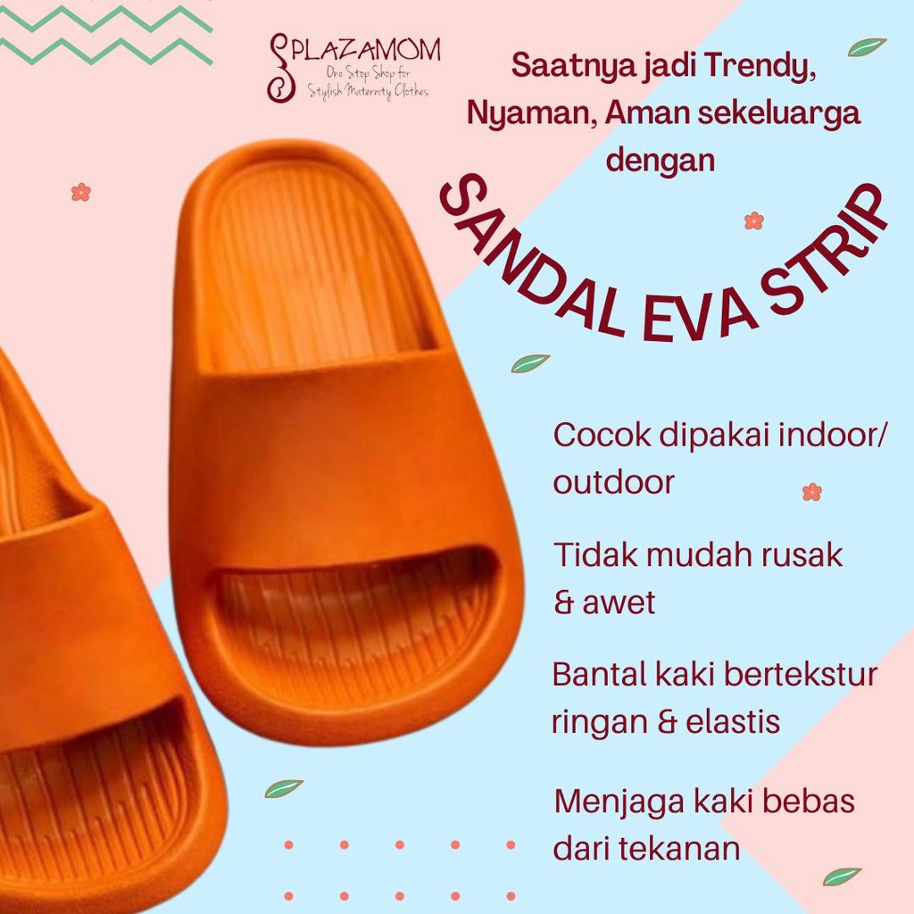 Sandal EVA karet ANAK 1,5-10 tahun Laki Perempuan Unisex Sendal Selop Slippers Slip Strap  Empuk Ringan Anti slip Kualitas Premium Nyaman Bisa untuk outdoor indoor trendy stylish