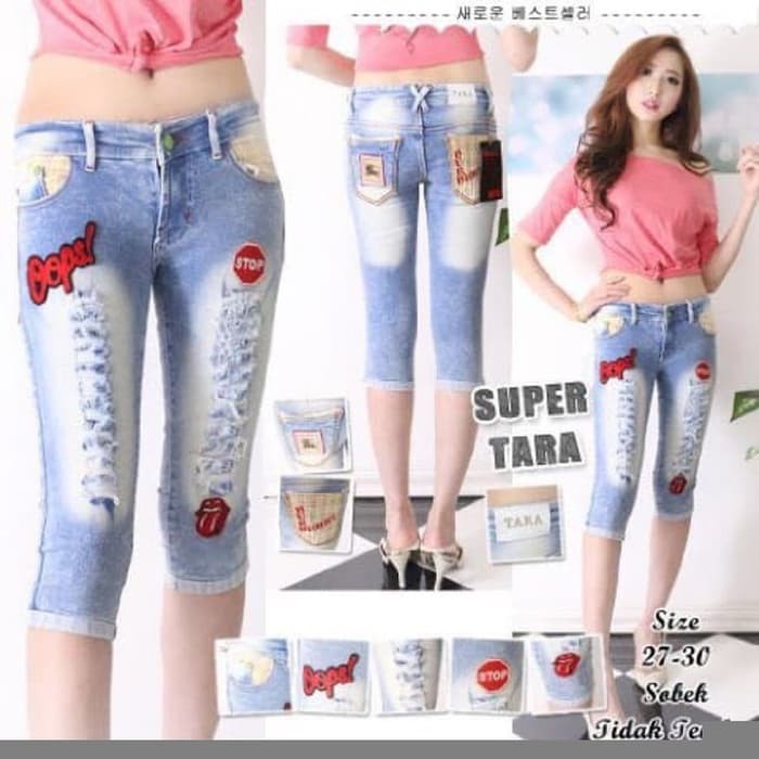 SPECIAL Celana Jeans wanita ukuran tanggung 7 8 tempel ops TERMURAH