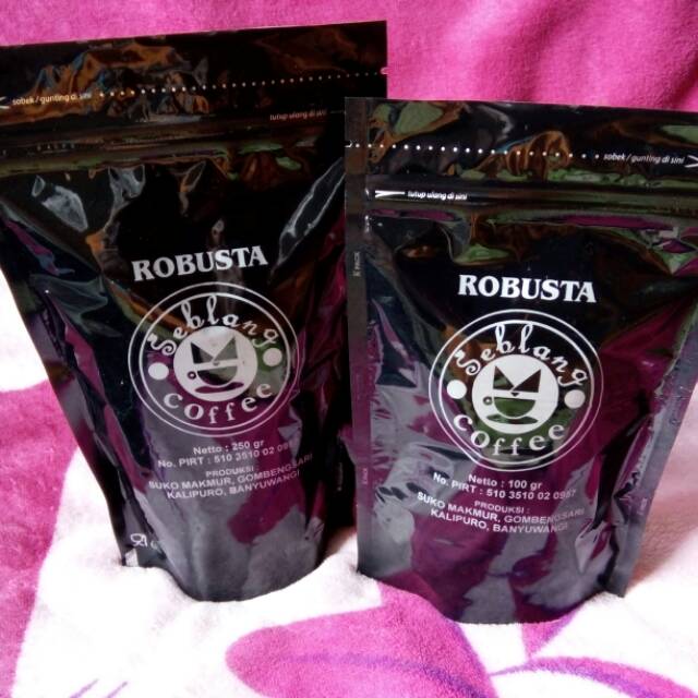 

Kopi robusta asli banyuwangi seblang coffee netto 100g