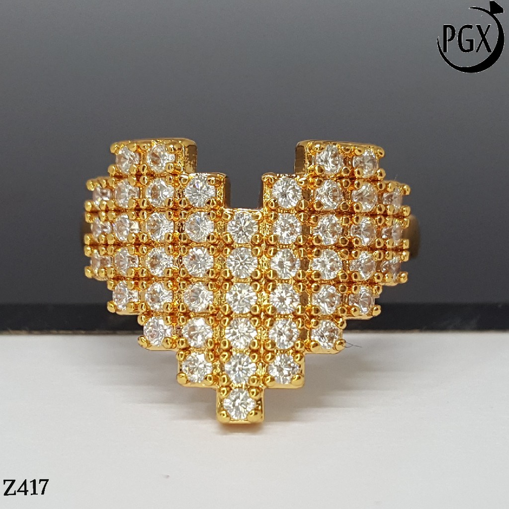 PGX Cincin Xuping Wanita Aksesoris Fashion Perhiasan Lapis Emas Premium - Z417