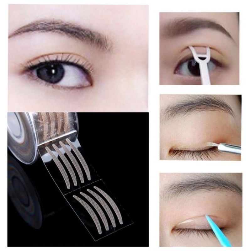 Medan Termurah (isi 600pcs) Long stay &amp; Natural skot mata roll eyelid tape jaring 600 pcs