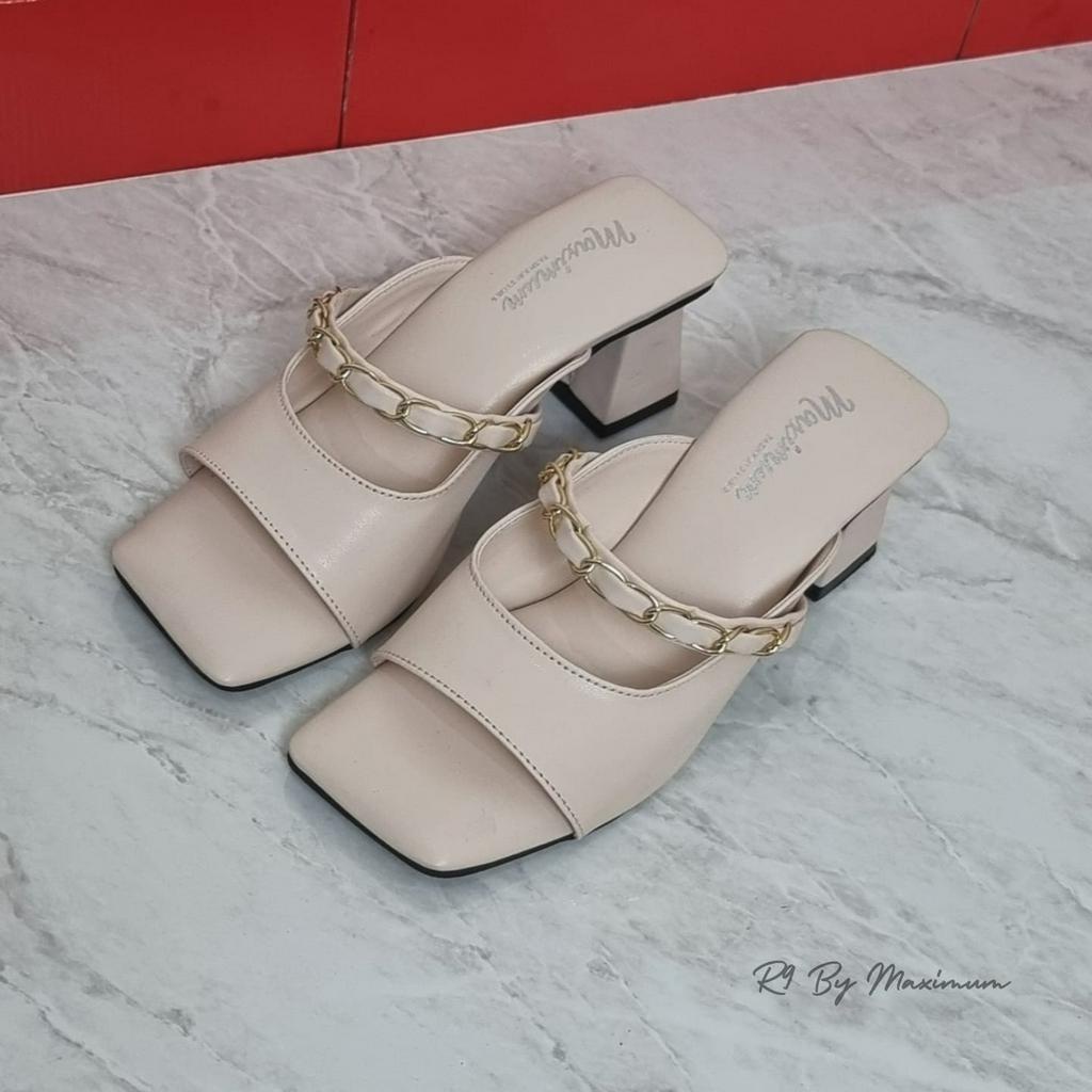 R9 MAXIMU - Estela  Sandal Wide Strap Heels Tali Rantai