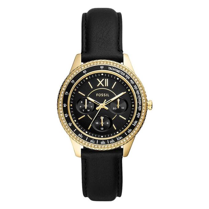 Jam Tangan Wanita Fossil Stella ES5135 Ladies Black Dial Black Leathe barang ada