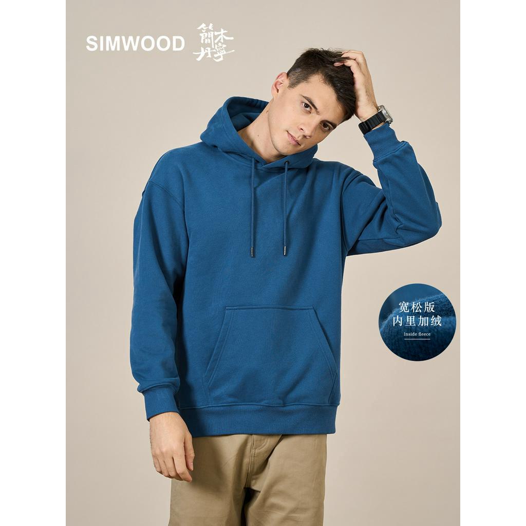 

Swater pria, Sweater lengan panjang Simwood Denim 450g karbon tanah kembar kembar kembar kembar kembar kembar kembar kembar kembar