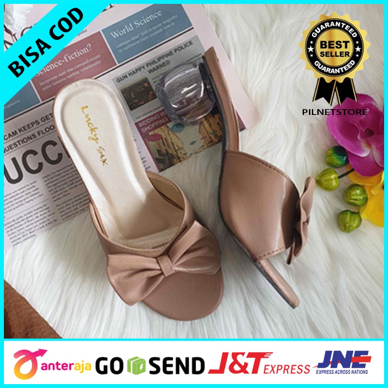 Sendal Wanita Sendal Wedges Cewek Hak Kaca Sendal Kondangan Pesta
