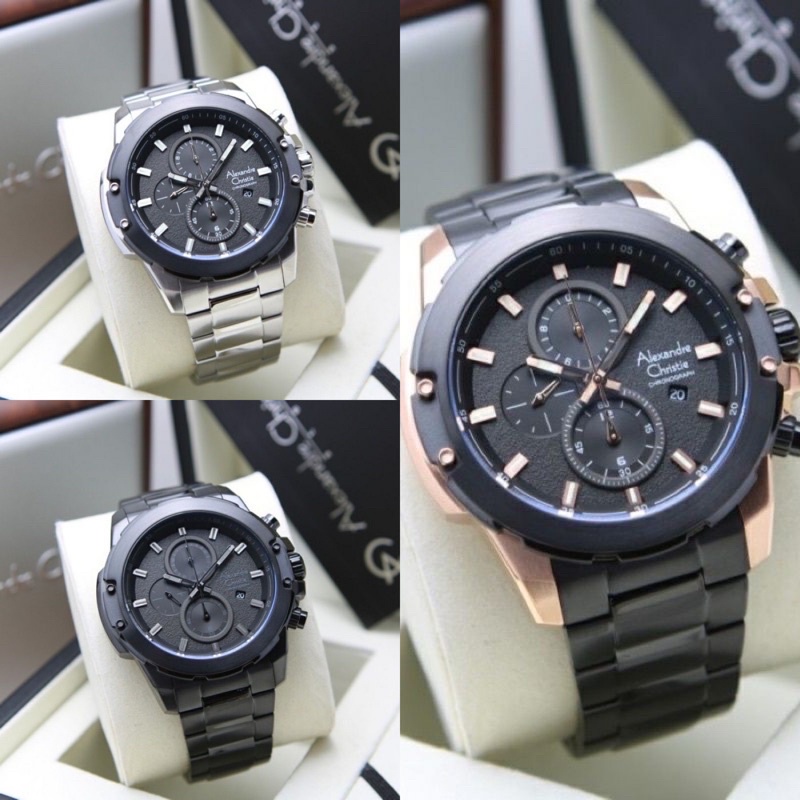 JAM TANGAN PRIA ALEXANDRE CHRISTIE AC 6583 MC / AC6583 / 6583 ORIGINAL CHRONOGRAPH GARANSI RESMI 1 T