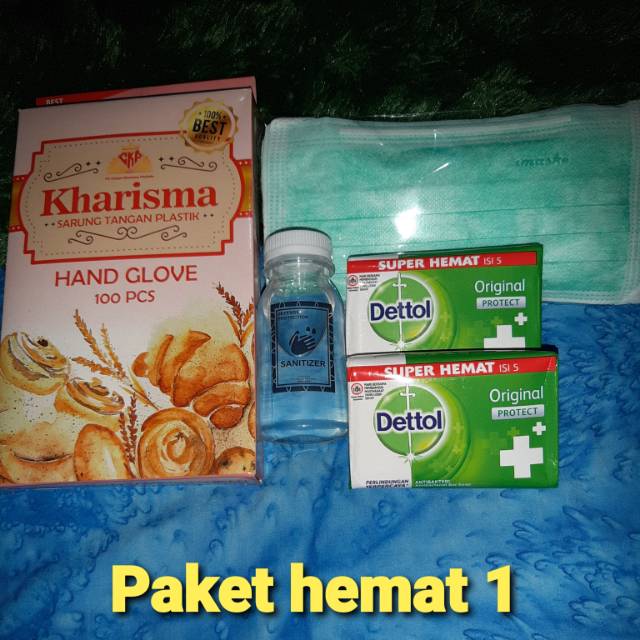 Masker 3ply imaske surgical face mask dan hand sanitizer cair 80ml