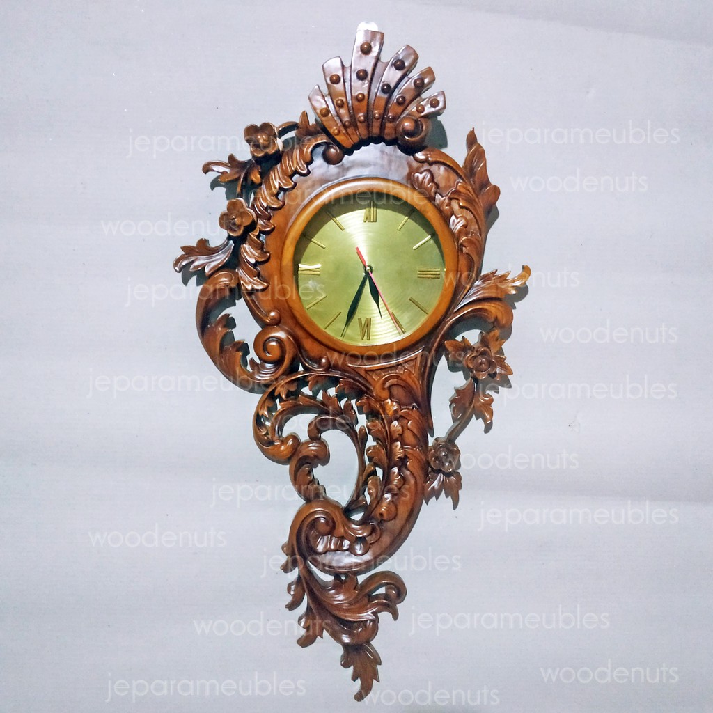 Jam Dinding Hias Jam Dinding Jati Mewah Ukiran Jepara