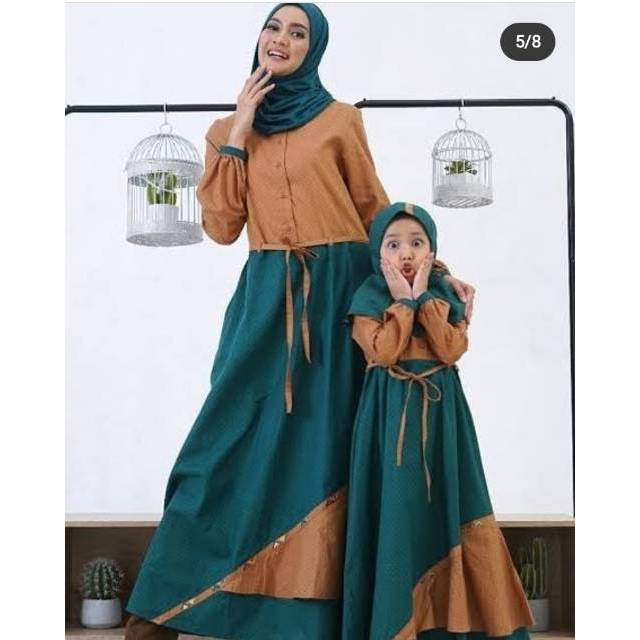 Sarimbit Dannis gamis dewasa d' two tone family