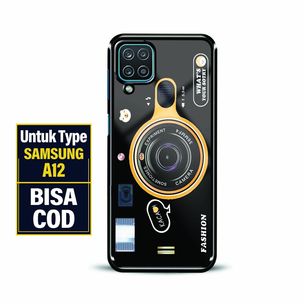 Hardcase Premium Samsung A12 - Softcase Kaca Samsung A12 - Fashion Motif [ Aesth Camera ] - Hardcase