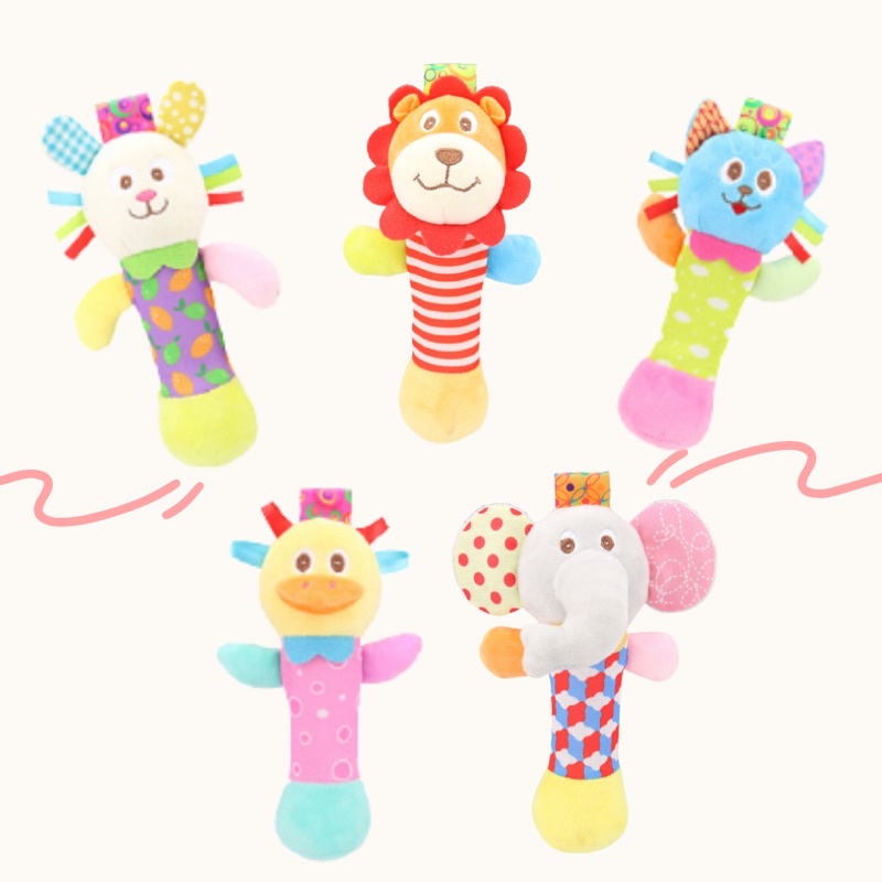 PATTERN STICK RATTLE | Mainan Rattle Teether Bayi | Mainan Tangan stik Bayi